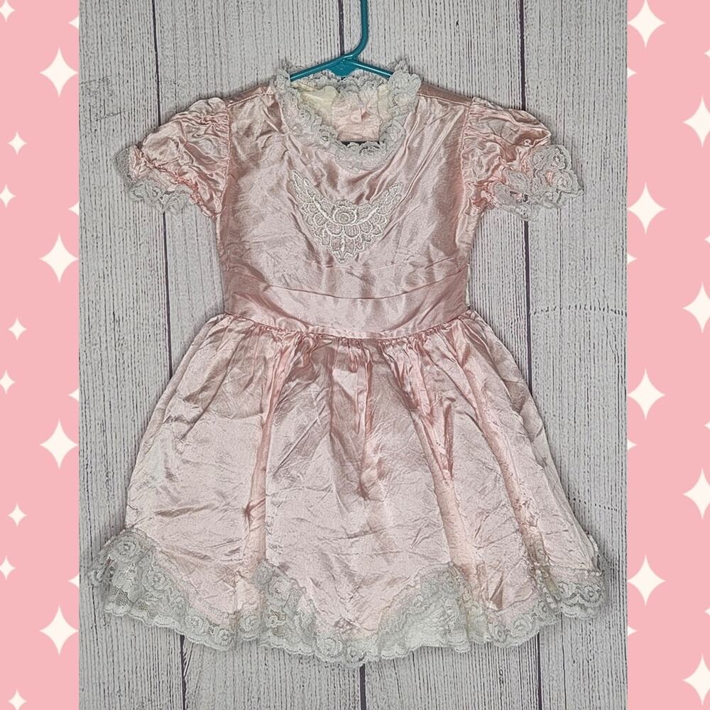 VTG Pink Frilly Lace Pageant Dress by Tiddli for Kids, Size 3